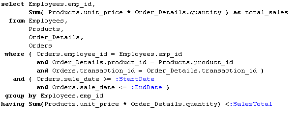 This image shows the SQL that was created.